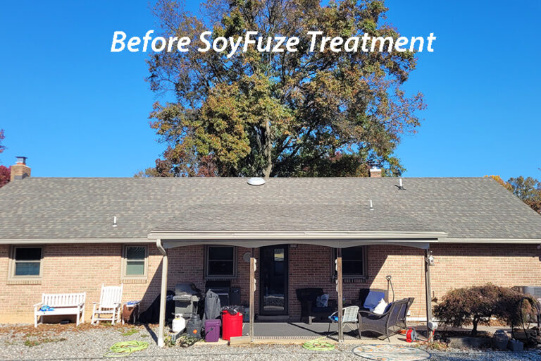 Lititz PA asphalt shingle roof before soy roof rejuvenation