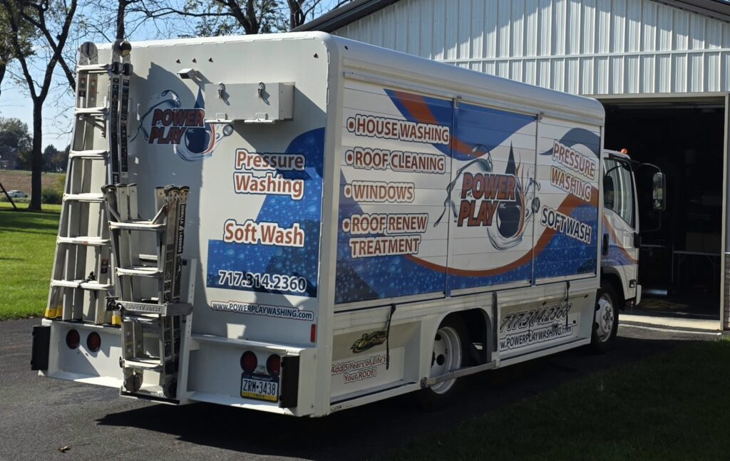 Power Play Pressure Washing work truck with wash equipment on board